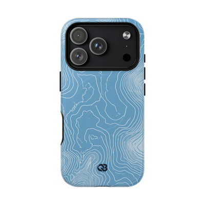 Blue Tough 2.0 Magsafe Phone Case for iPhone - Glacial Ridge Topo