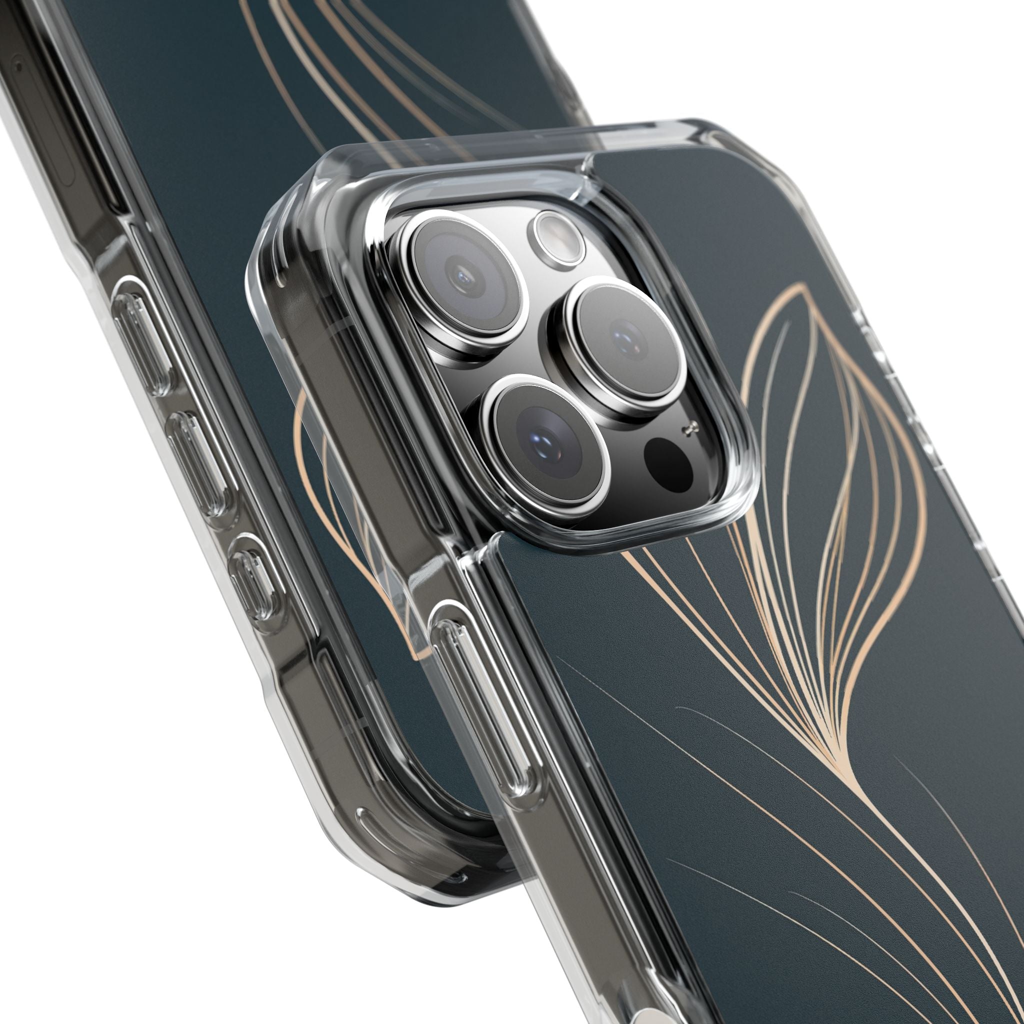 Teal Impact MagSafe Phone Case for iPhone - Sandstone Silk Flora