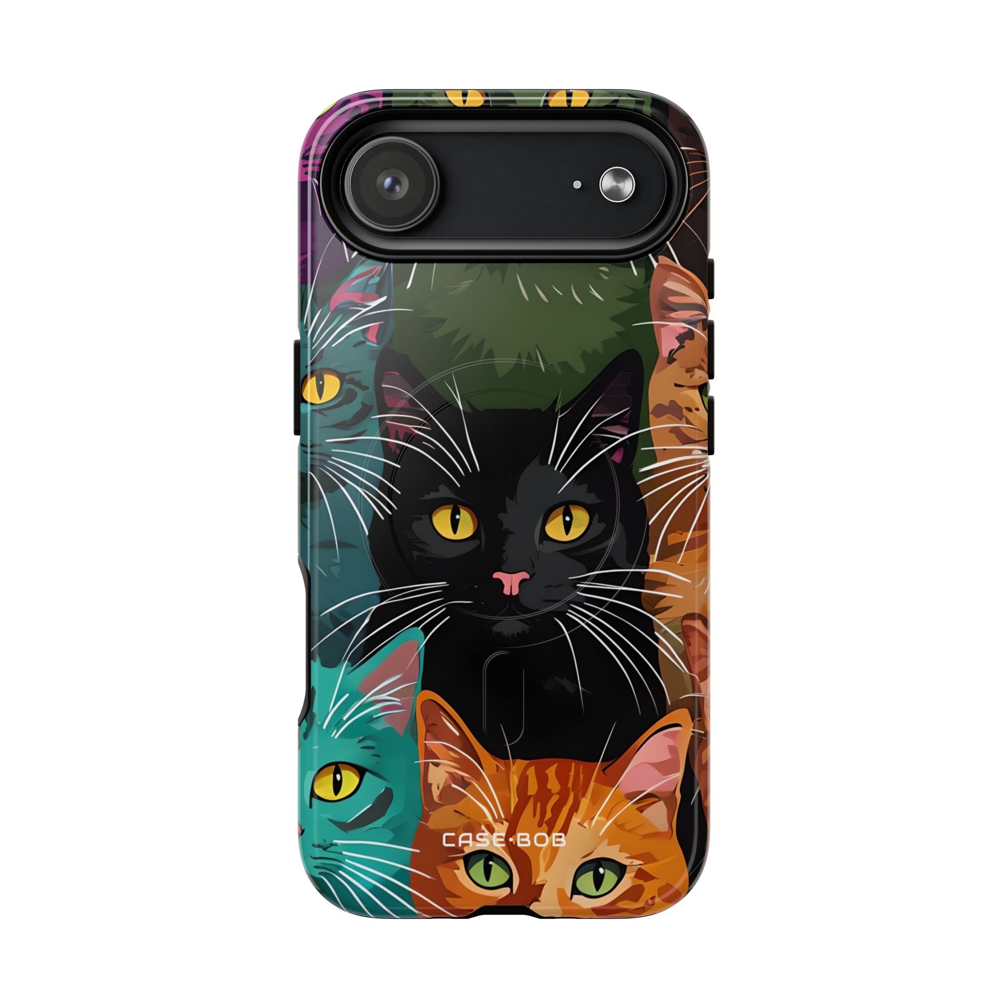 Teal Cat Grid iPhone 17 Air Case - Tough+ - CASE•BOB