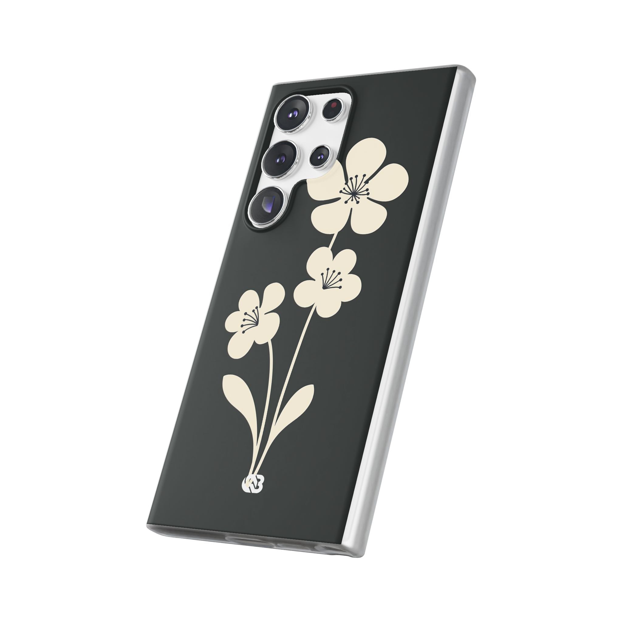 Black Lite Phone Case for Samsung - Obsidian Cream Bloom