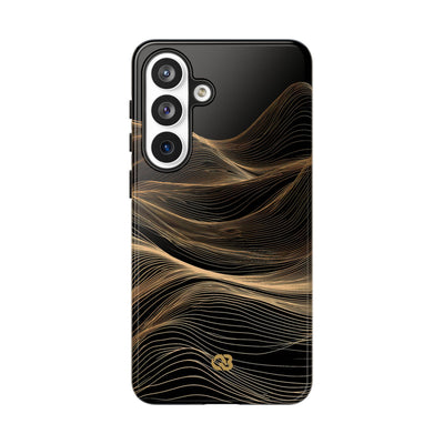 Black Tough Phone Case for Samsung - Copper Topo Ridge