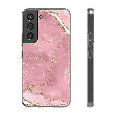 Rose Sparkle Marble · Soft Phone Case for Samsung