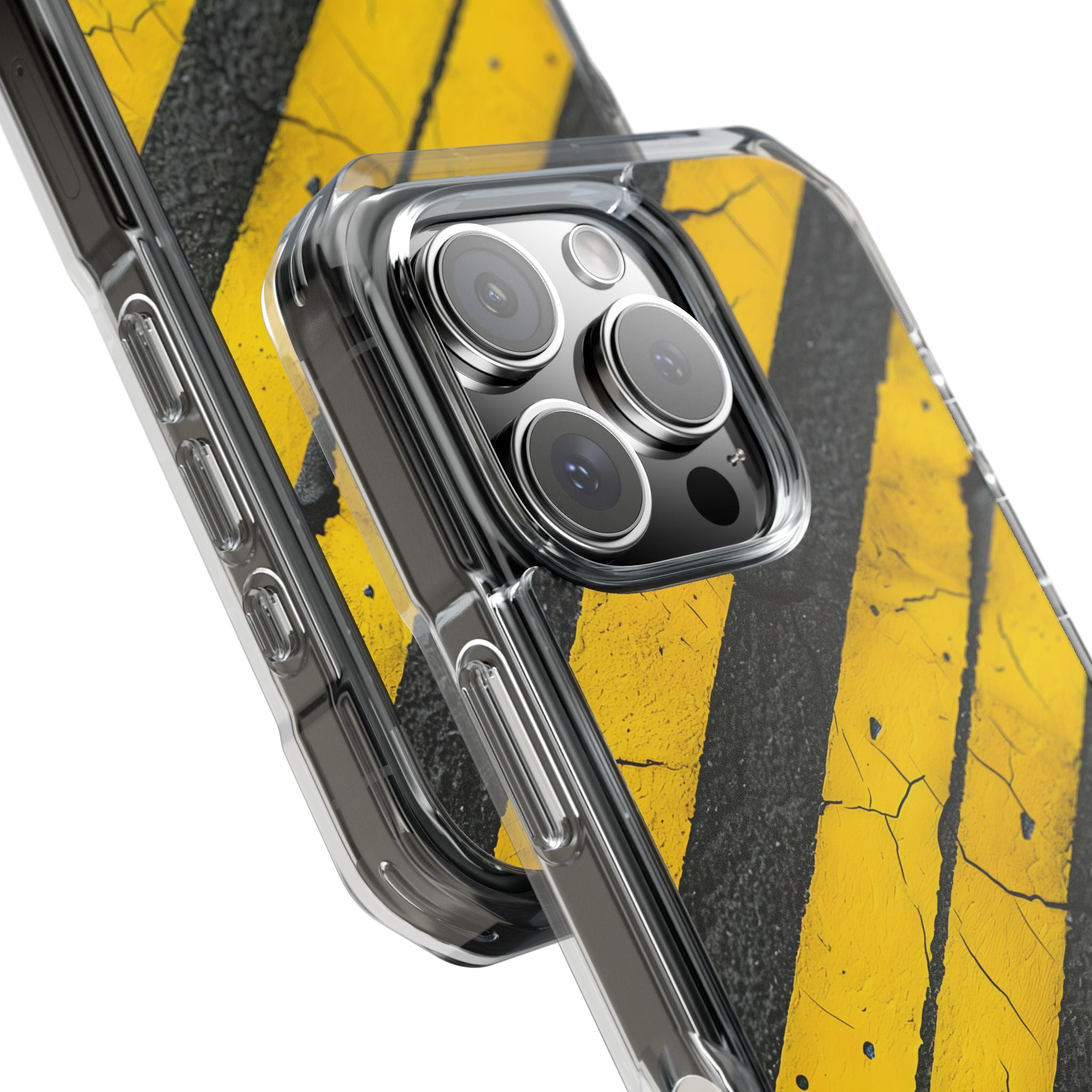 Cracked Hazard Stripes · Impact Telefoncover for iPhone · Magsafe