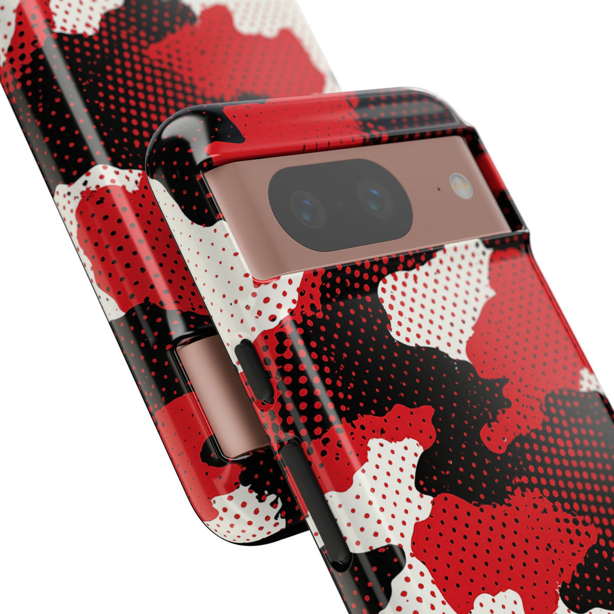 Crimson Halftone Camo · Tough Phone Case for Pixel ·  Red