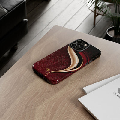 Gilded Crimson Flow · Tough Phone Case for iPhone · Red