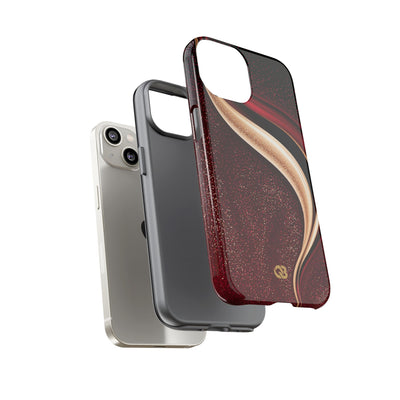 Gilded Crimson Flow · Tough Phone Case for iPhone · Red