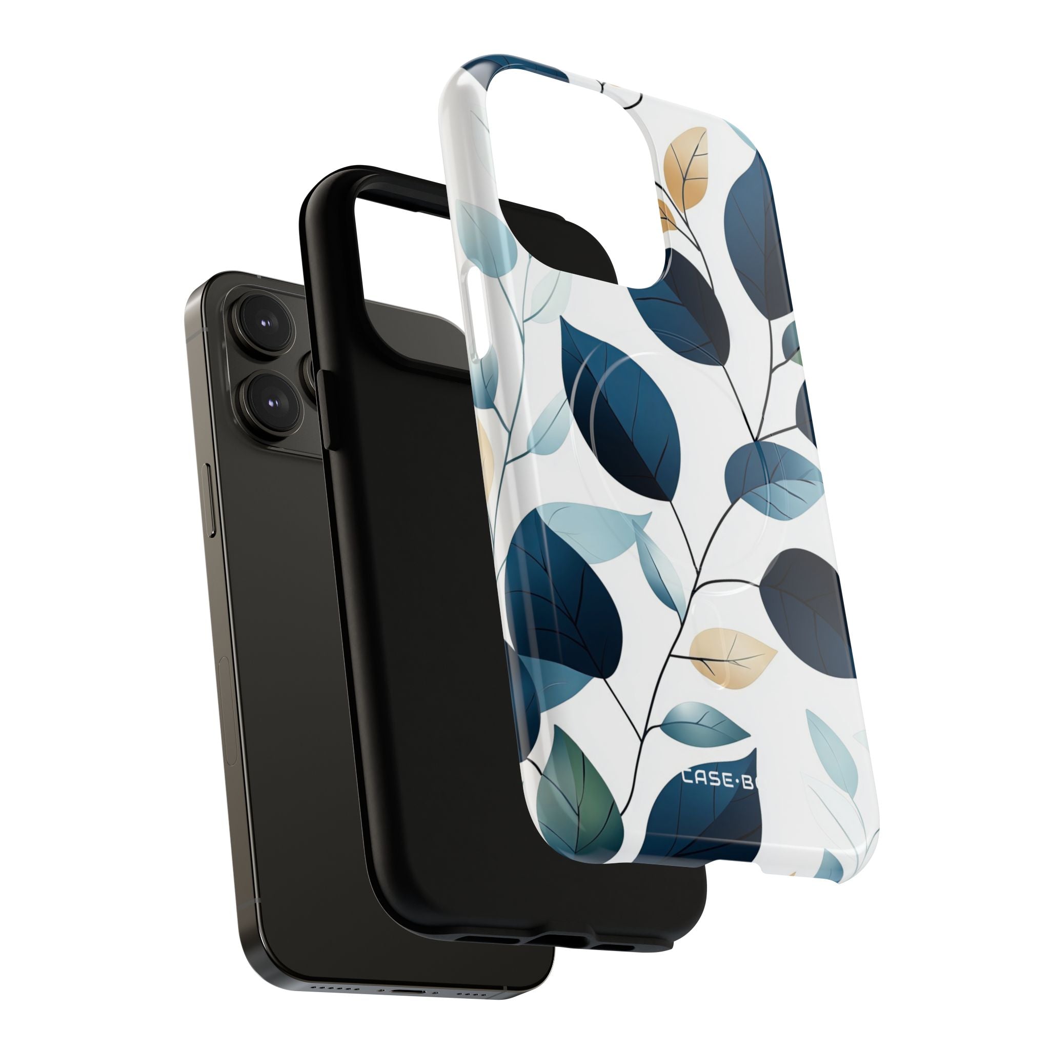 Navy Leaf Veins iPhone 14 Pro Max Case - Tough+