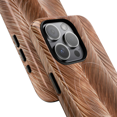 Rose Gold Weave · Tough 2.0 Magnetic Phone Case for iPhone · Brown
