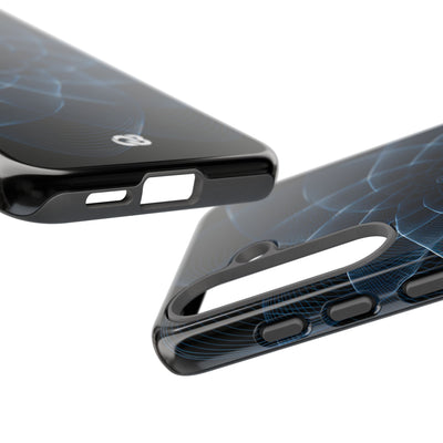 Blue Tough Phone Case for Samsung - Cobalt Geometric Bloom