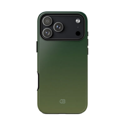 Green Tough Phone Case for iPhone - Shadow Moss Grain