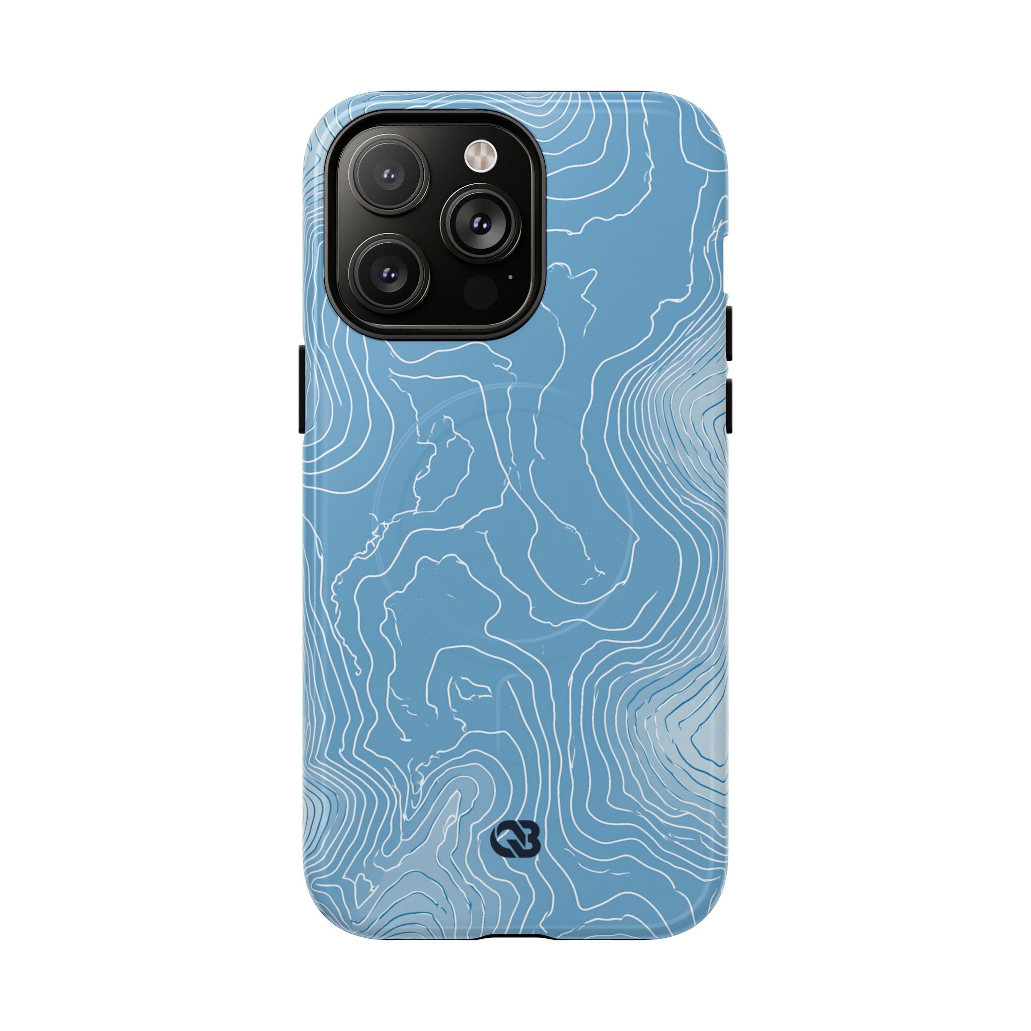 Blue Tough 2.0 Magsafe Phone Case for iPhone - Glacial Ridge Topo