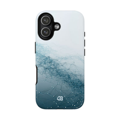 Teal Tough Phone Case for iPhone - Cyan Vector Lattice