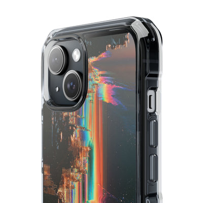 Prismatic Circuit · Clear Impact Magnetic Phone Case for iPhone · Black