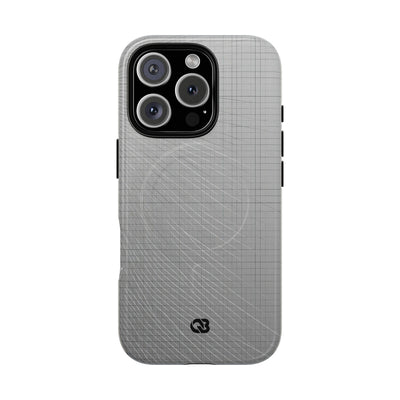 Grey Tough 2.0 Magsafe Phone Case for iPhone - Chrome Mesh Warp