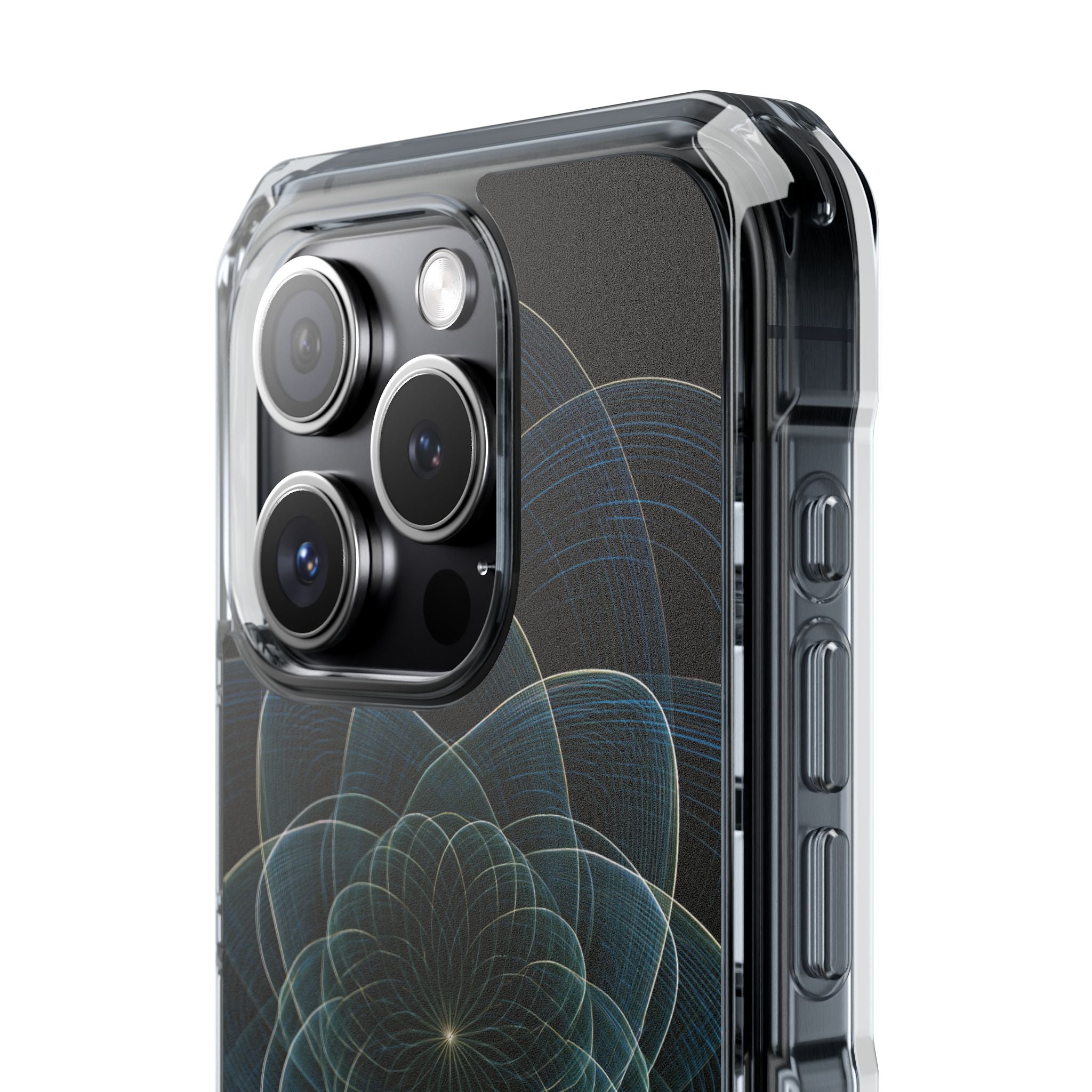 Blue Impact MagSafe Phone Case for iPhone - Celestial Wireframe Bloom