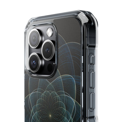 Blue Impact MagSafe Phone Case for iPhone - Celestial Wireframe Bloom