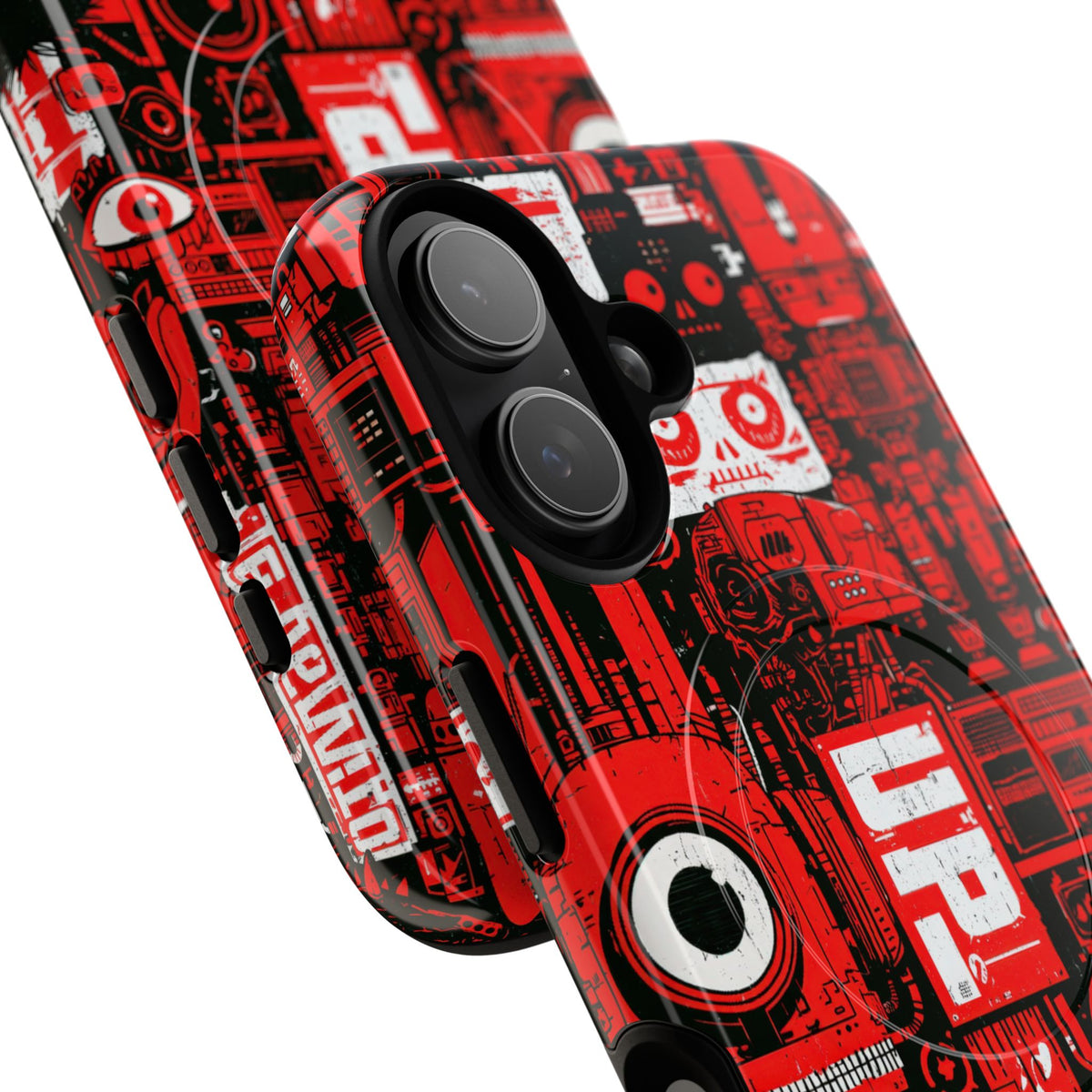 Neo Mecha Collage · Tough 2.0 Magnetic Phone Case for iPhone · Red