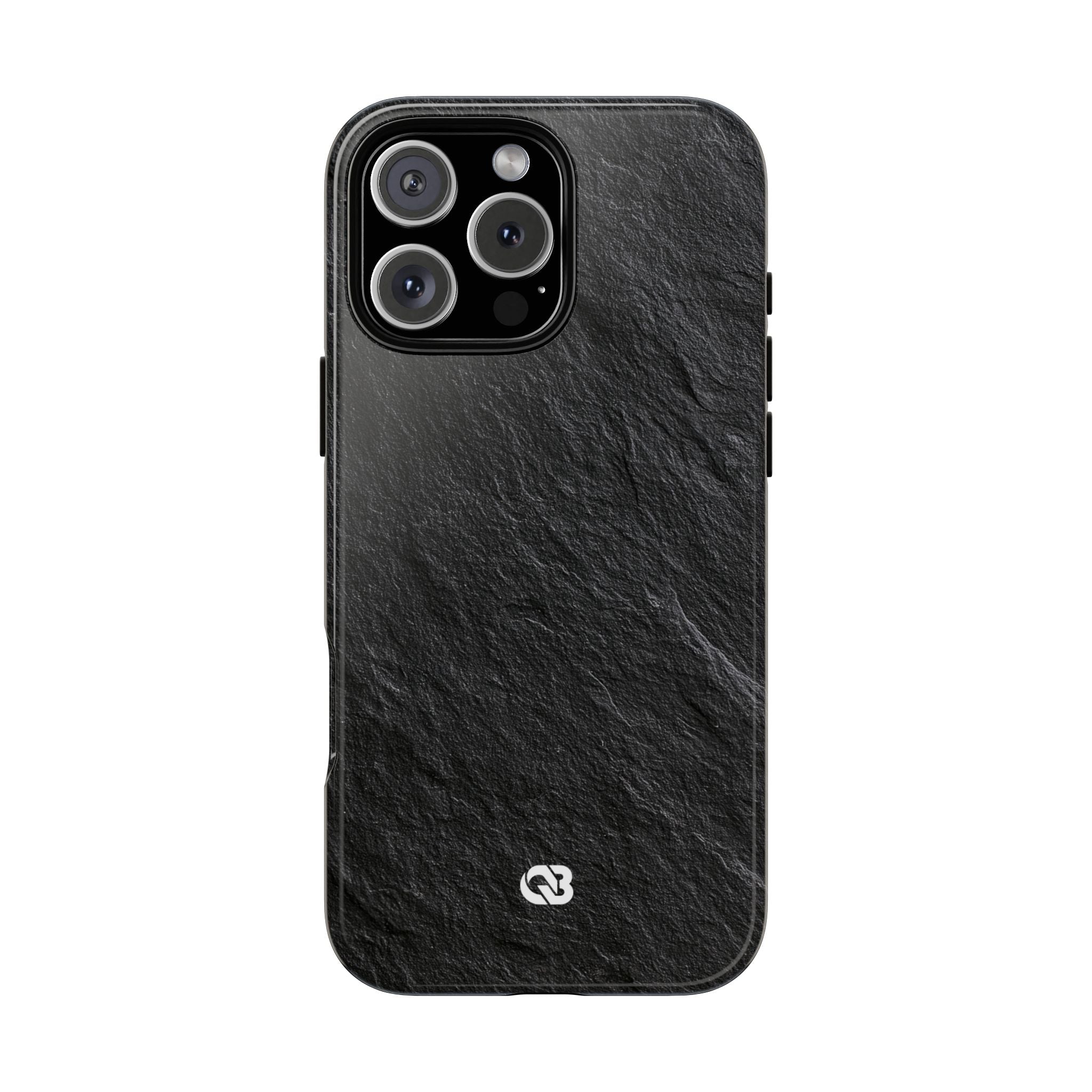 Black Tough Phone Case for iPhone - Raw Obsidian Slate