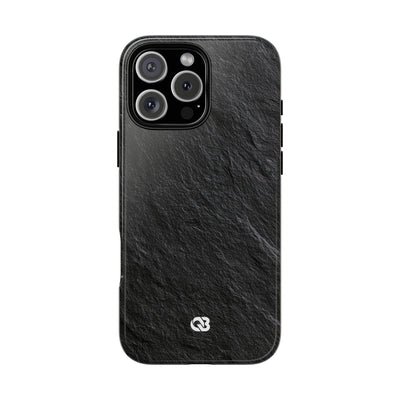 Black Tough Phone Case for iPhone - Raw Obsidian Slate