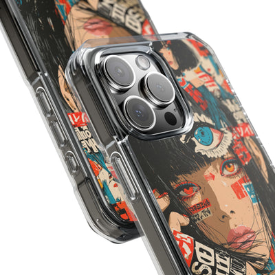 Shibuya Street Collage · Clear Impact Magnetic Phone Case for iPhone · Red