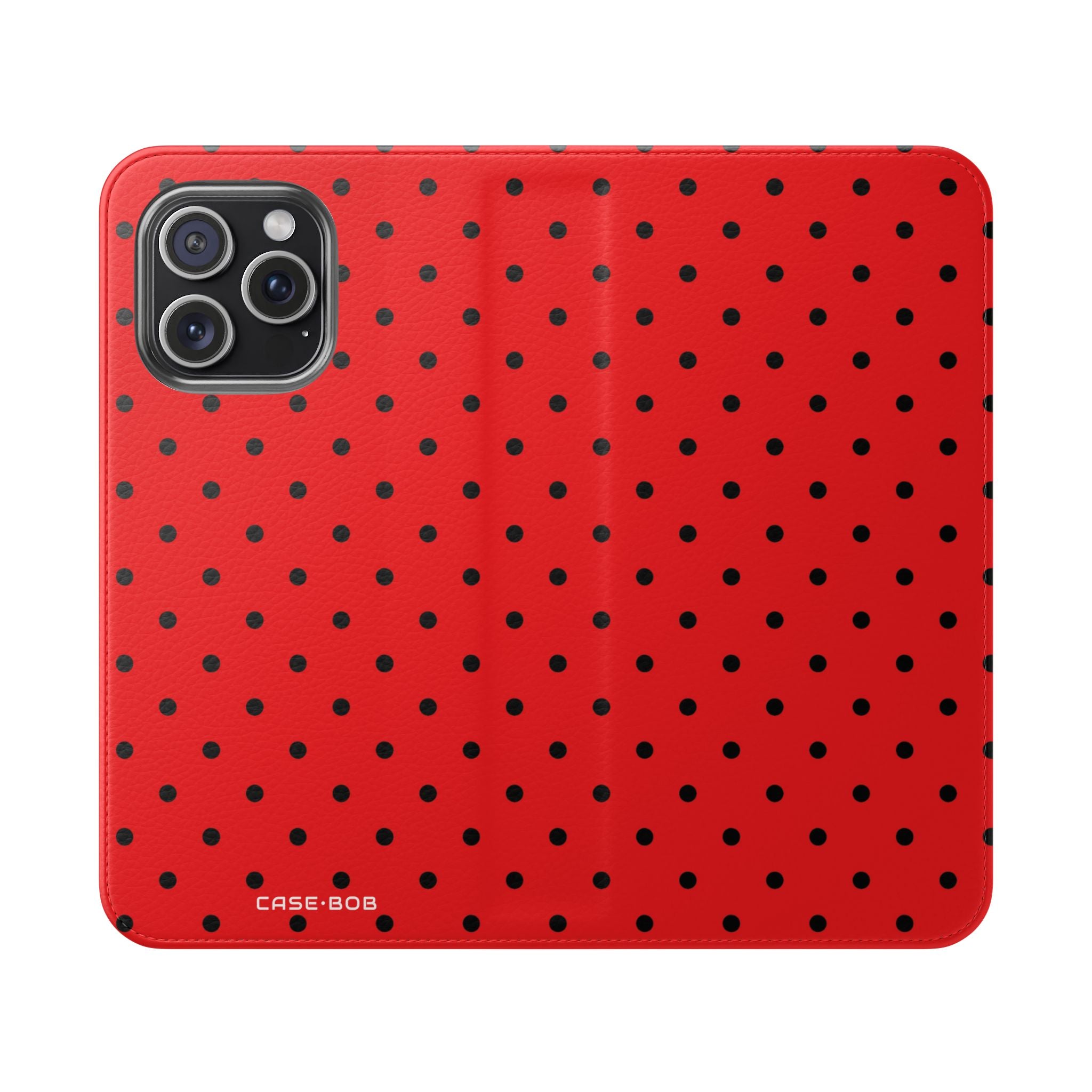 Black Dot Grid - iPhone 15 Pro Max Case - Wallet