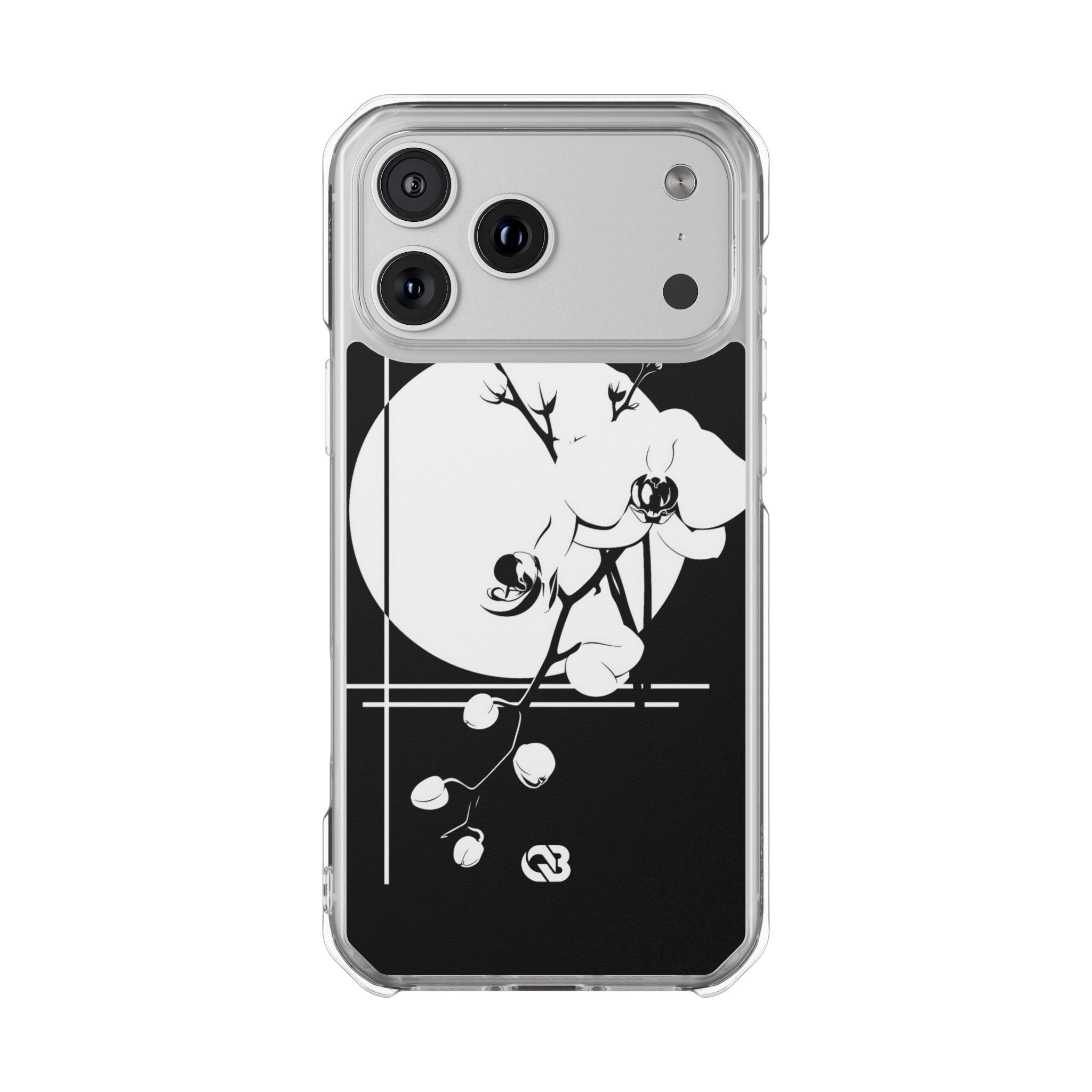 Black Impact MagSafe Phone Case for iPhone - Lunar Orchid Grid