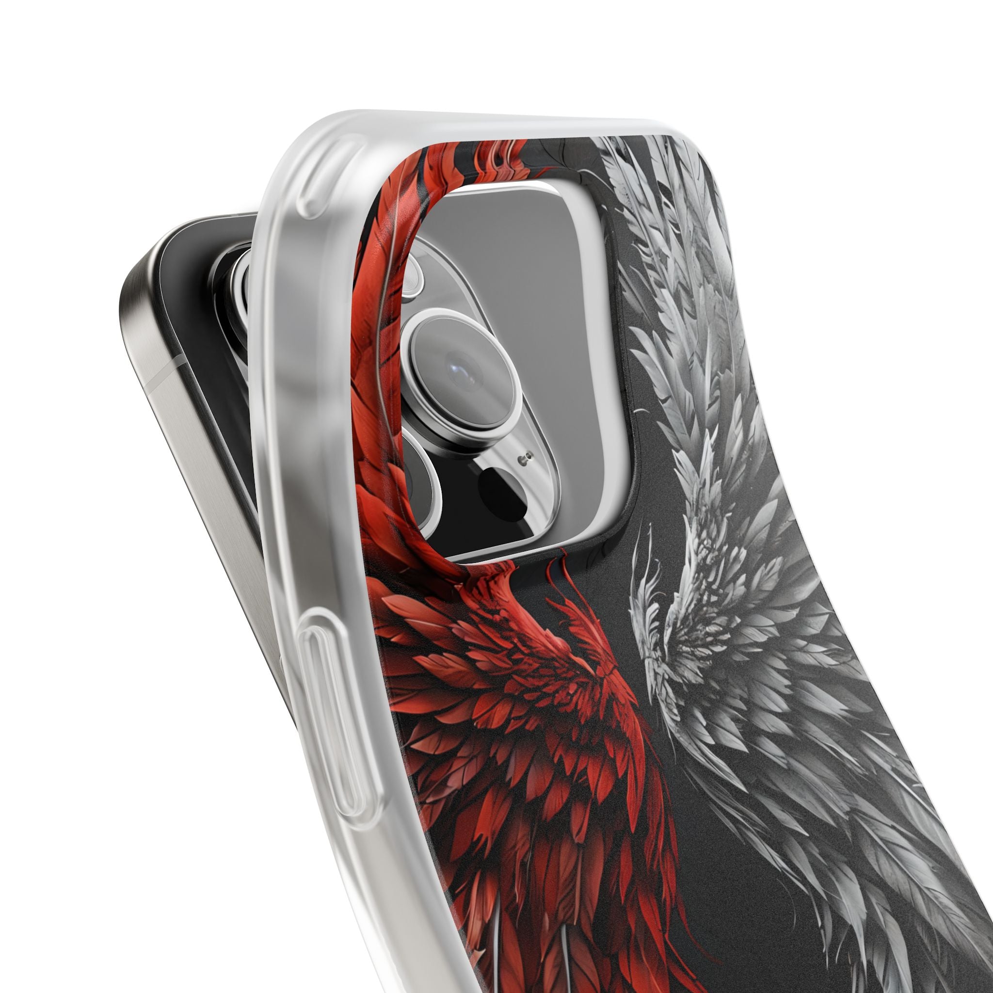 Split Crimson Wing · Soft Phone Case for iPhone