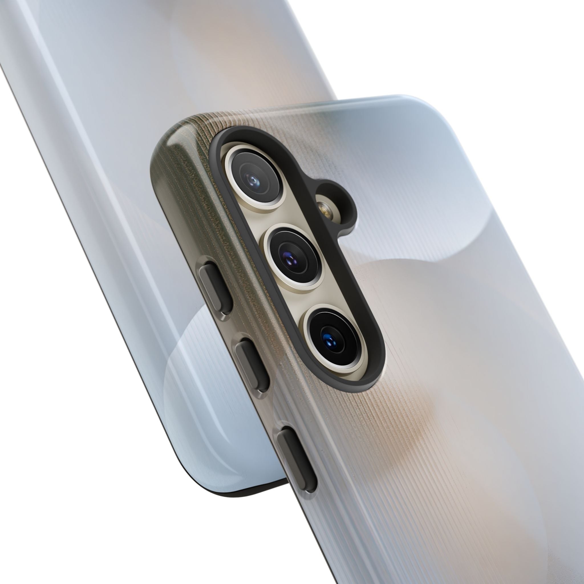 White Tough Phone Case for Samsung - Frosted Ribbed Sphere