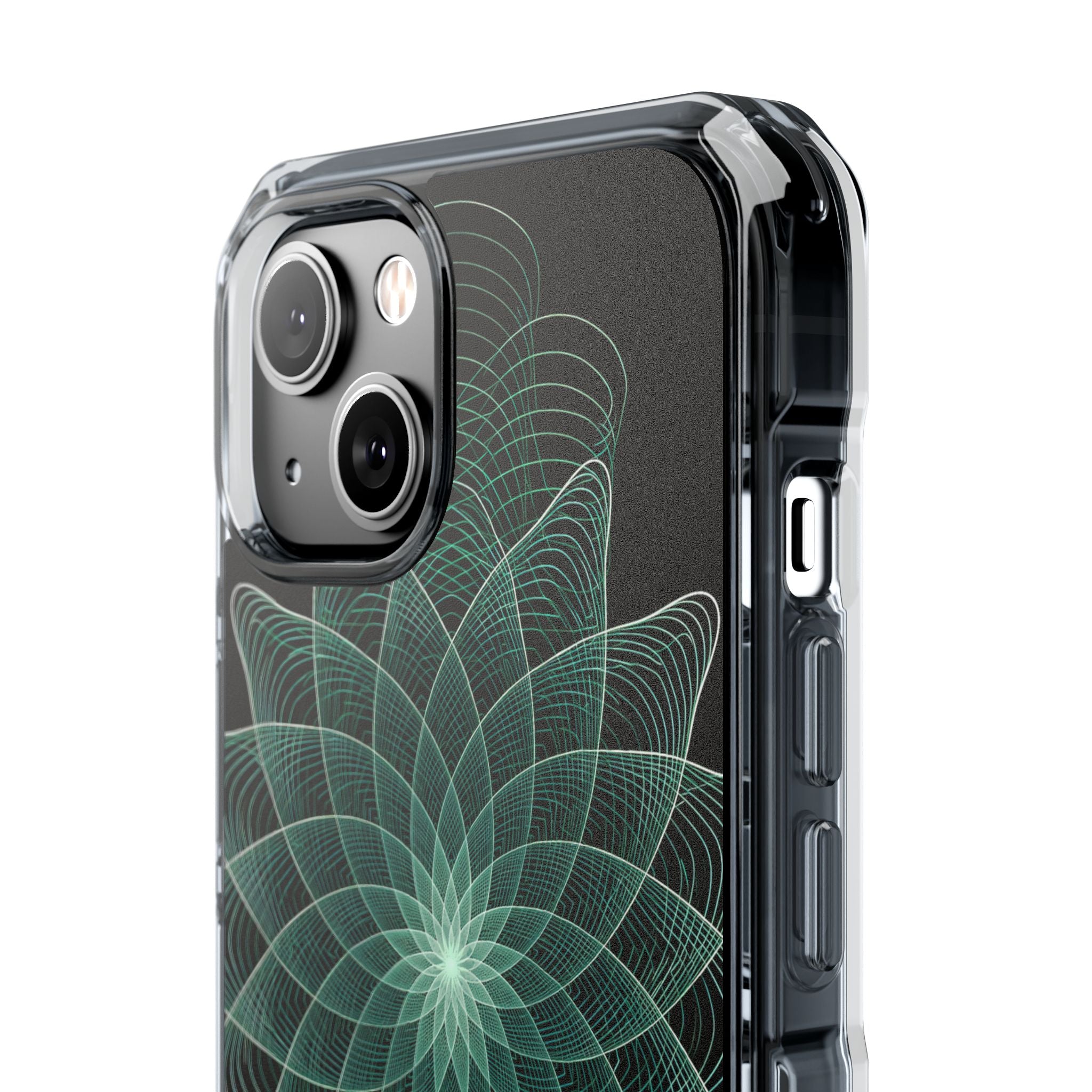 Green Impact MagSafe Phone Case for iPhone - Cyan Signal Bloom