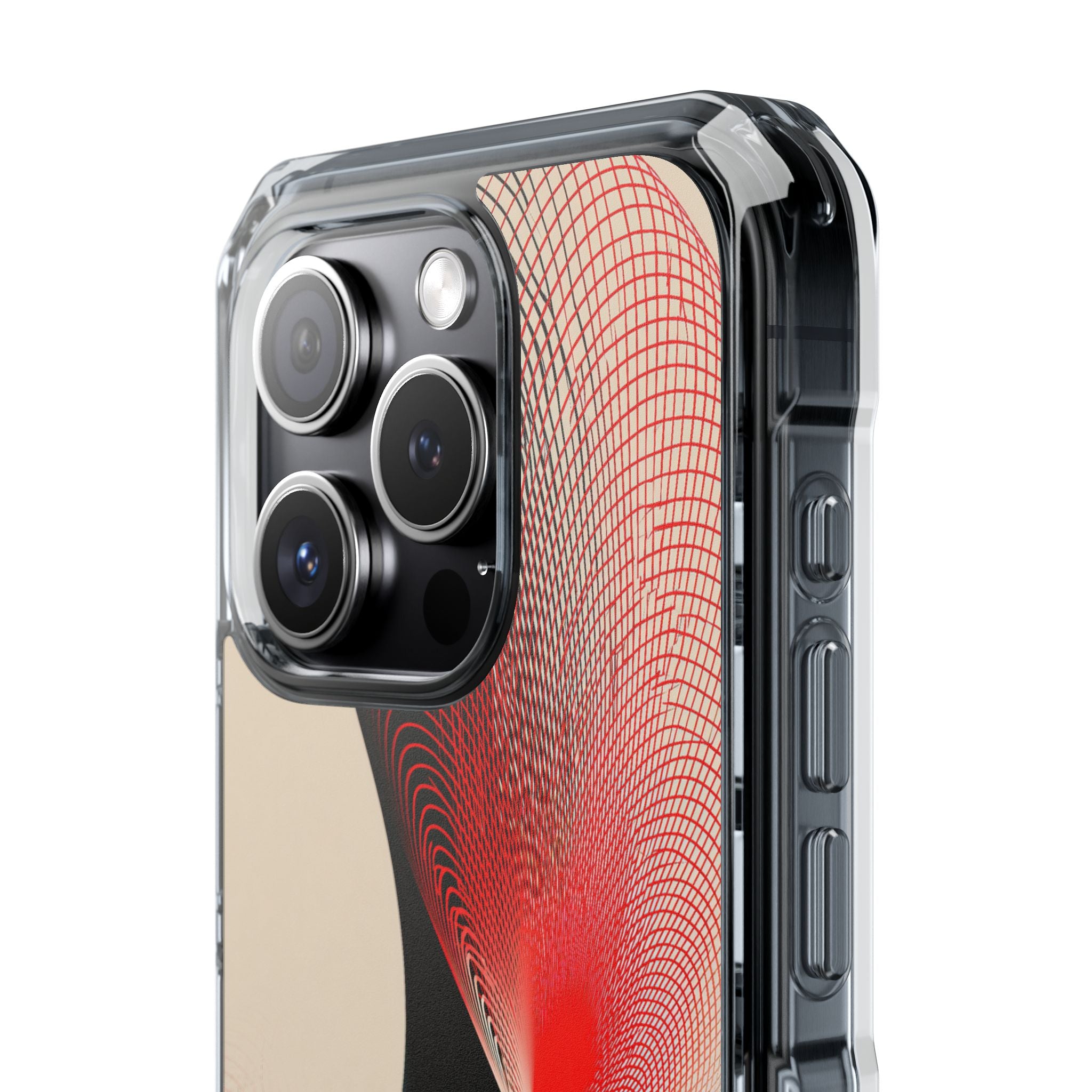 Red Impact MagSafe Phone Case for iPhone - Scarlet Wireframe Helix