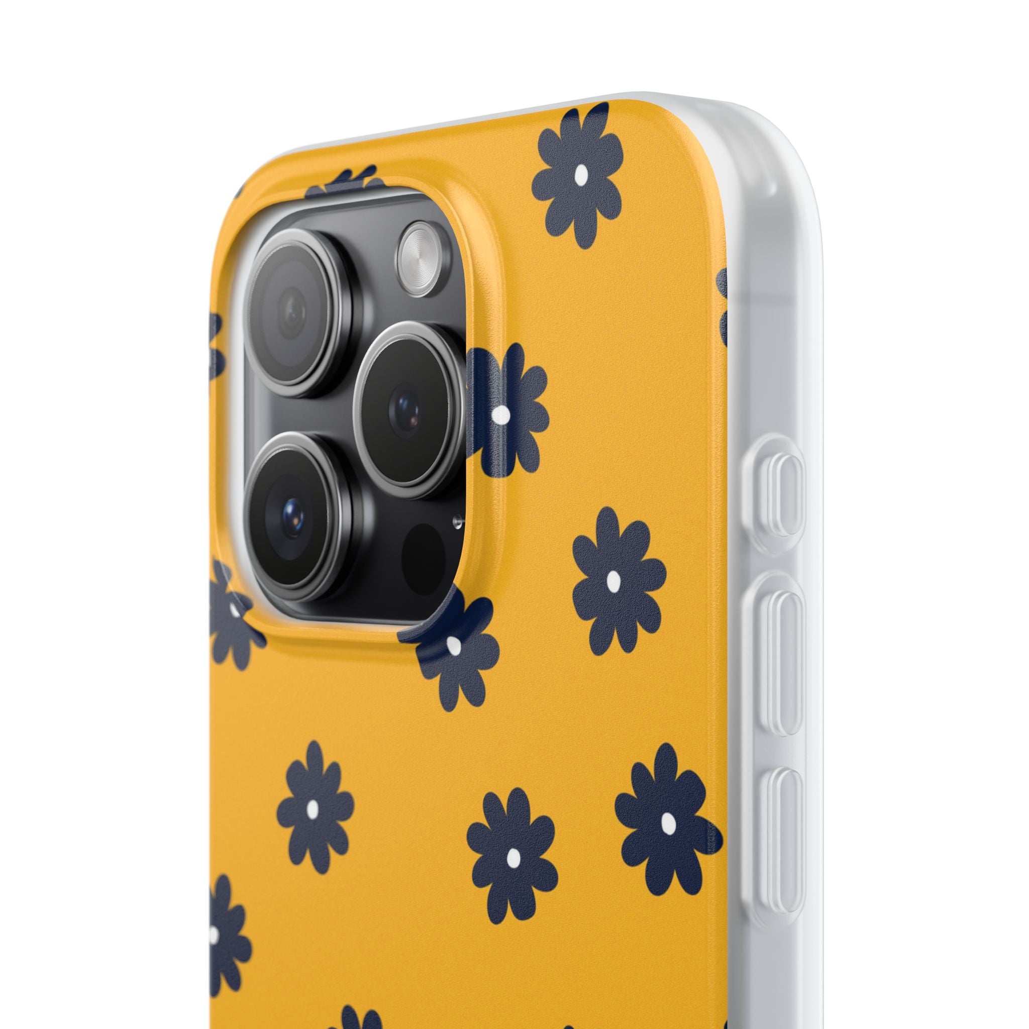 Navy Daisy Mustard · Soft Phone Case for iPhone
