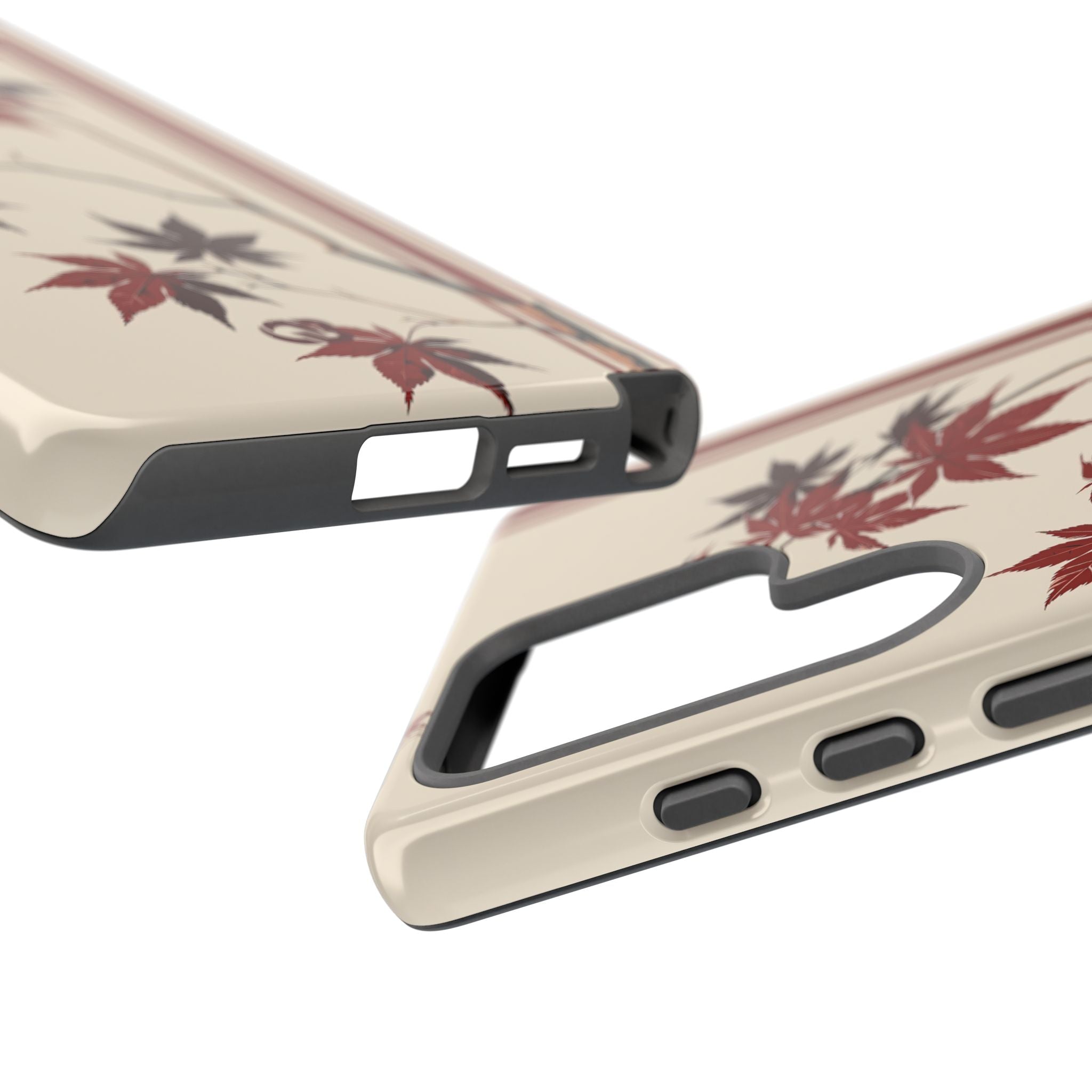Red Tough Phone Case for Samsung - Crimson Momiji Stripe