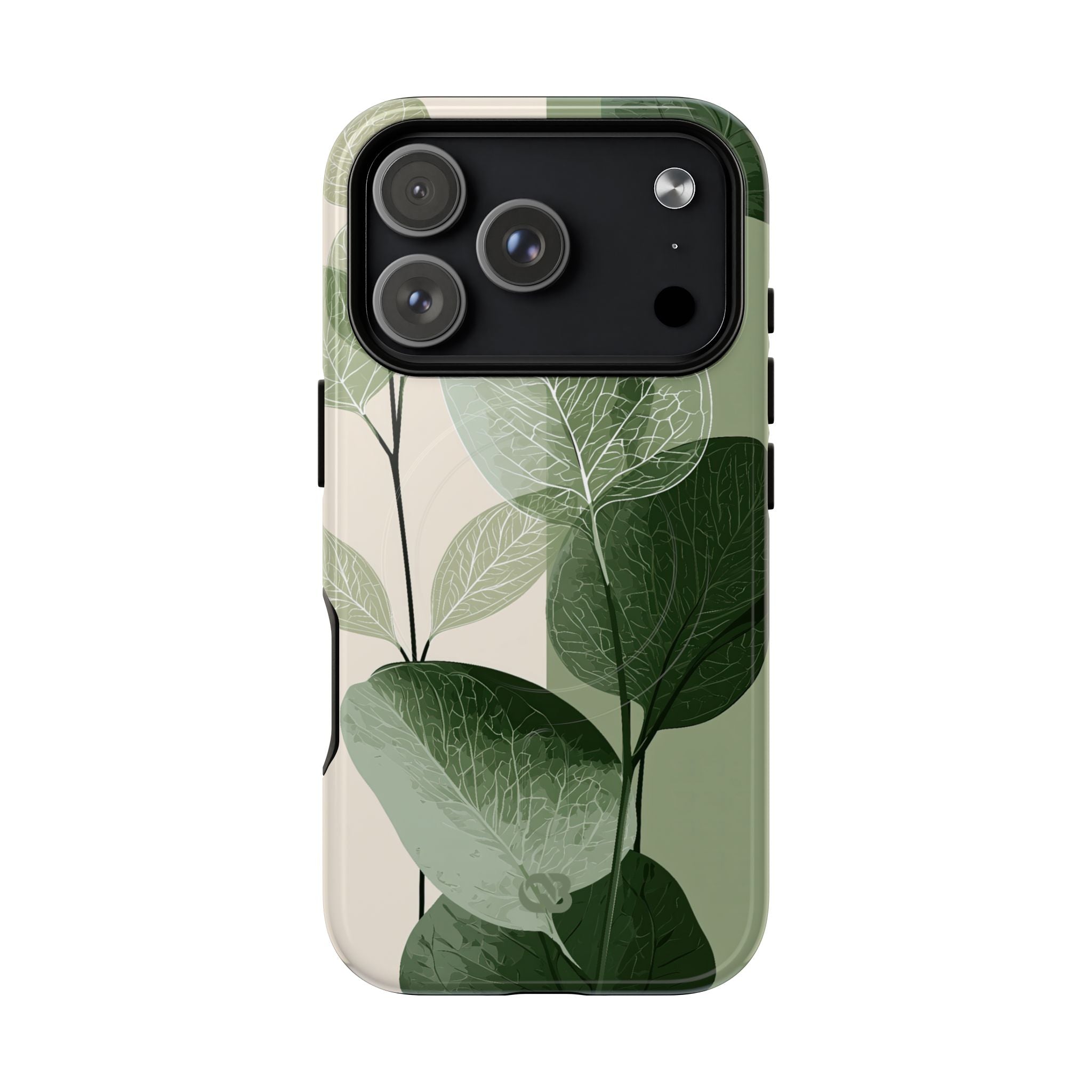 Green Tough 2.0 Magsafe Phone Case for iPhone - Sage Leaf Skeletals