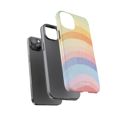 Pastell Regenbogen Bänder iPhone 14 Plus Case - Tough