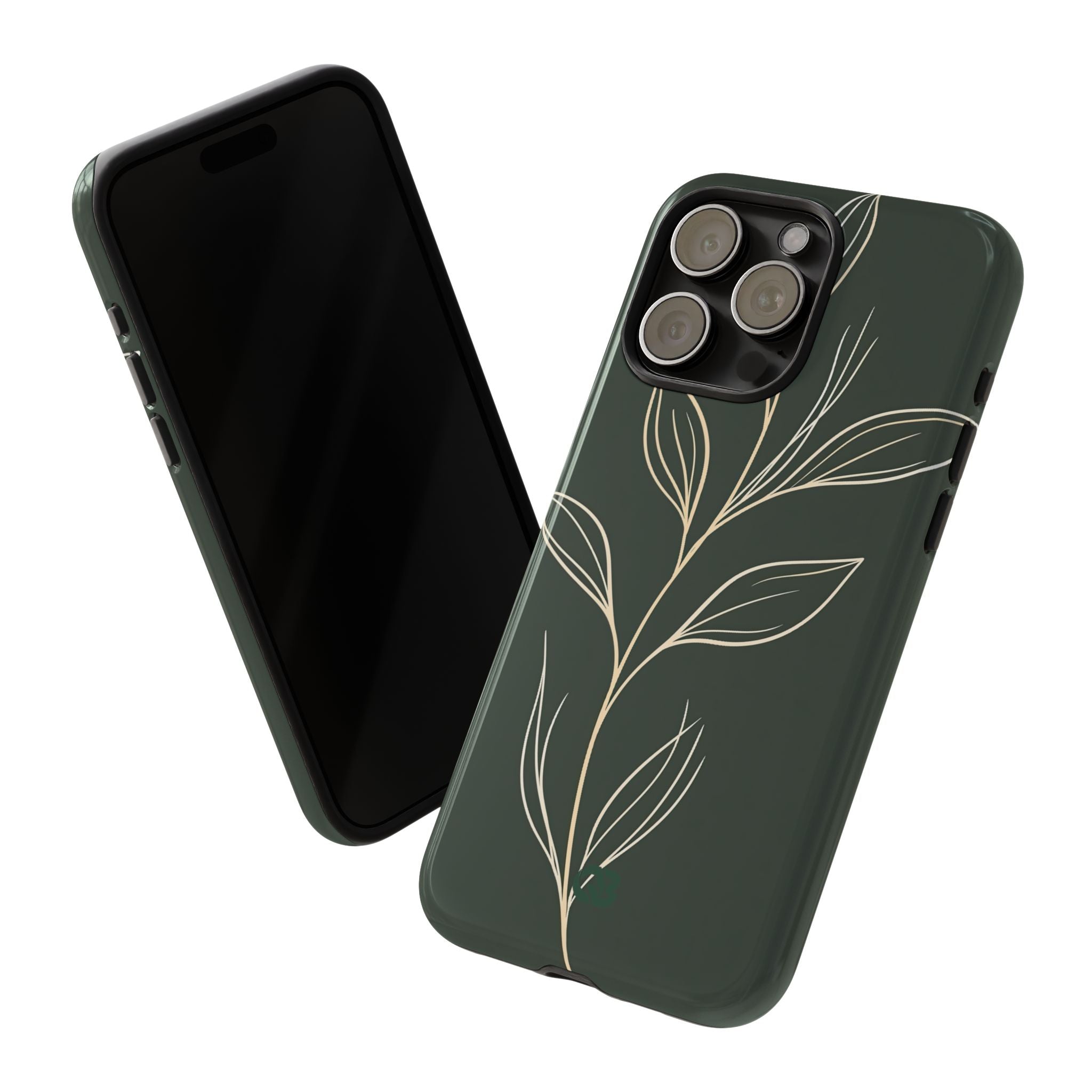 Green Tough Phone Case for iPhone - Deep Moss Willow