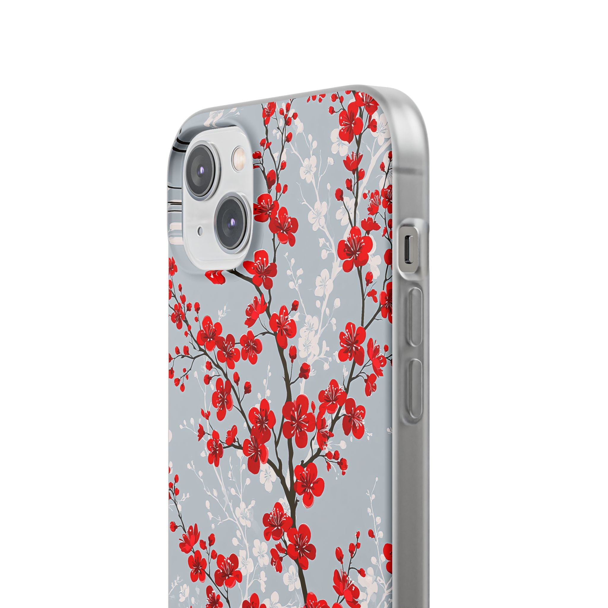 Grey Lite Phone Case for iPhone - Crimson Sakura Slate