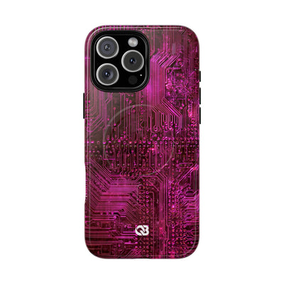 Magenta Circuit Trace · Tough 2.0 Magnetic Phone Case for iPhone · Pink