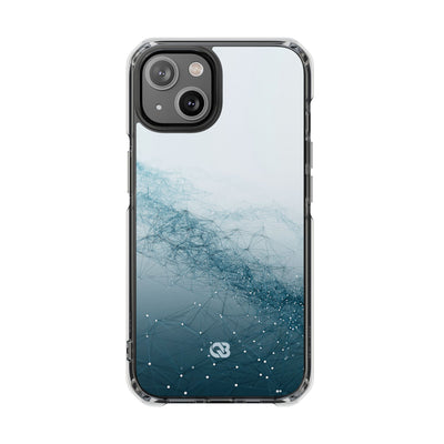 Teal Impact MagSafe Phone Case for iPhone - Cyan Vector Lattice