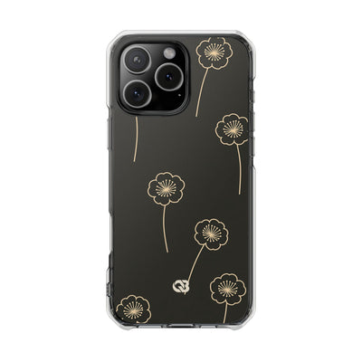 Black Impact MagSafe Phone Case for iPhone - Obsidian Sand Petals