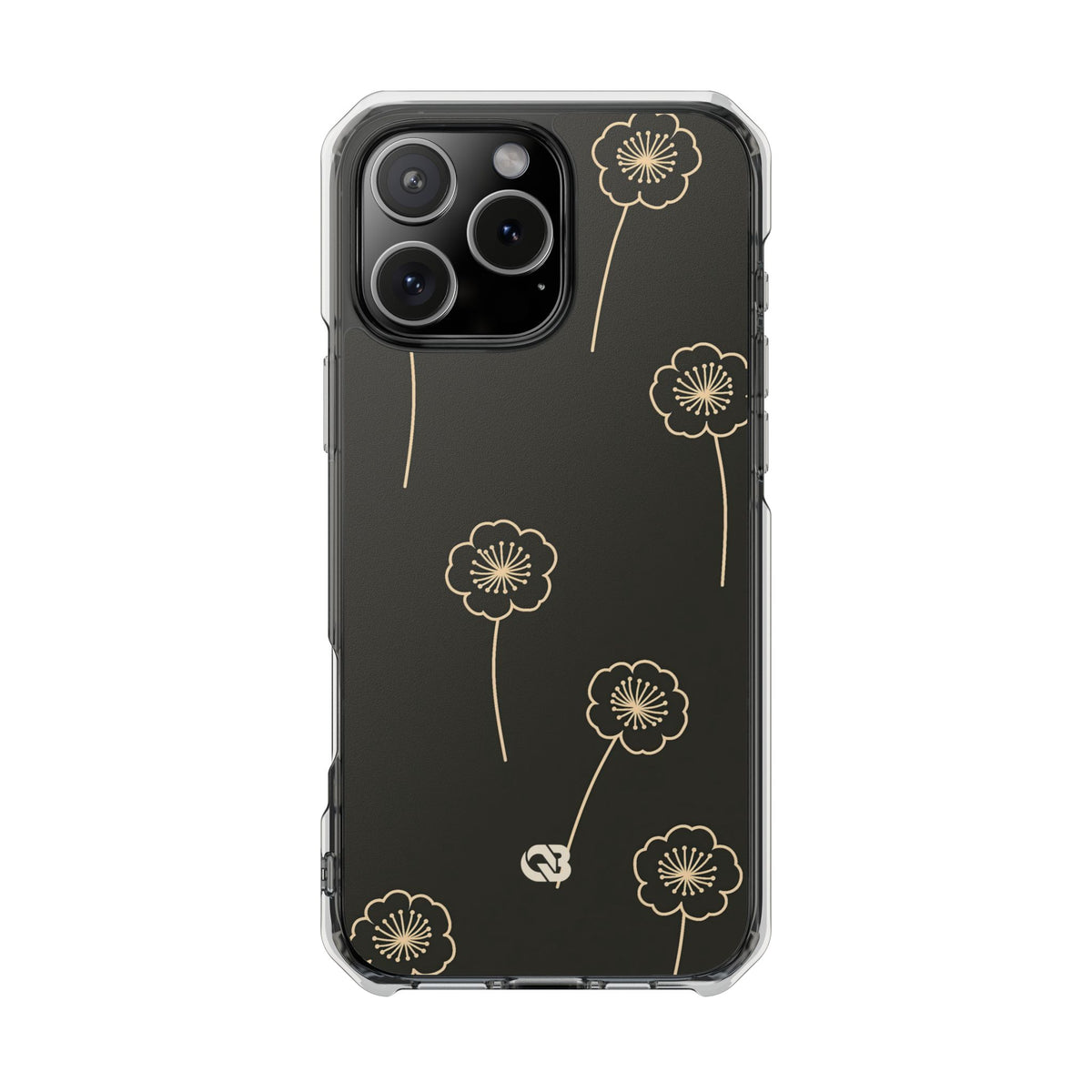 Nocturne Bloom Contours · Clear Impact Magnetic Phone Case for iPhone ·  Black
