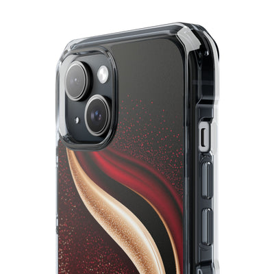 Gilded Crimson Flow · Clear Impact Magnetic Phone Case for iPhone · Red