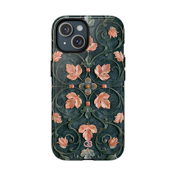 Florentine Rose Arabesque · Tough 2.0 Magnetic Phone Case for iPhone · Green