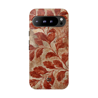 Terracotta Botanical Fresco · Tough Phone Case for Pixel ·  Red