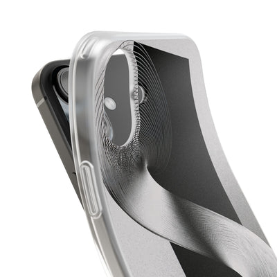 Grey Lite Phone Case for iPhone - Obsidian Moiré Wave