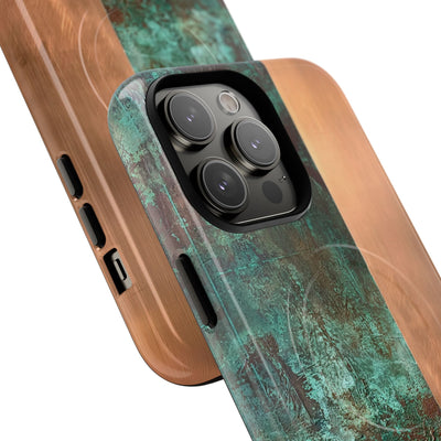 Teal Tough 2.0 Magsafe Phone Case for iPhone - Verdigris Copper Slab
