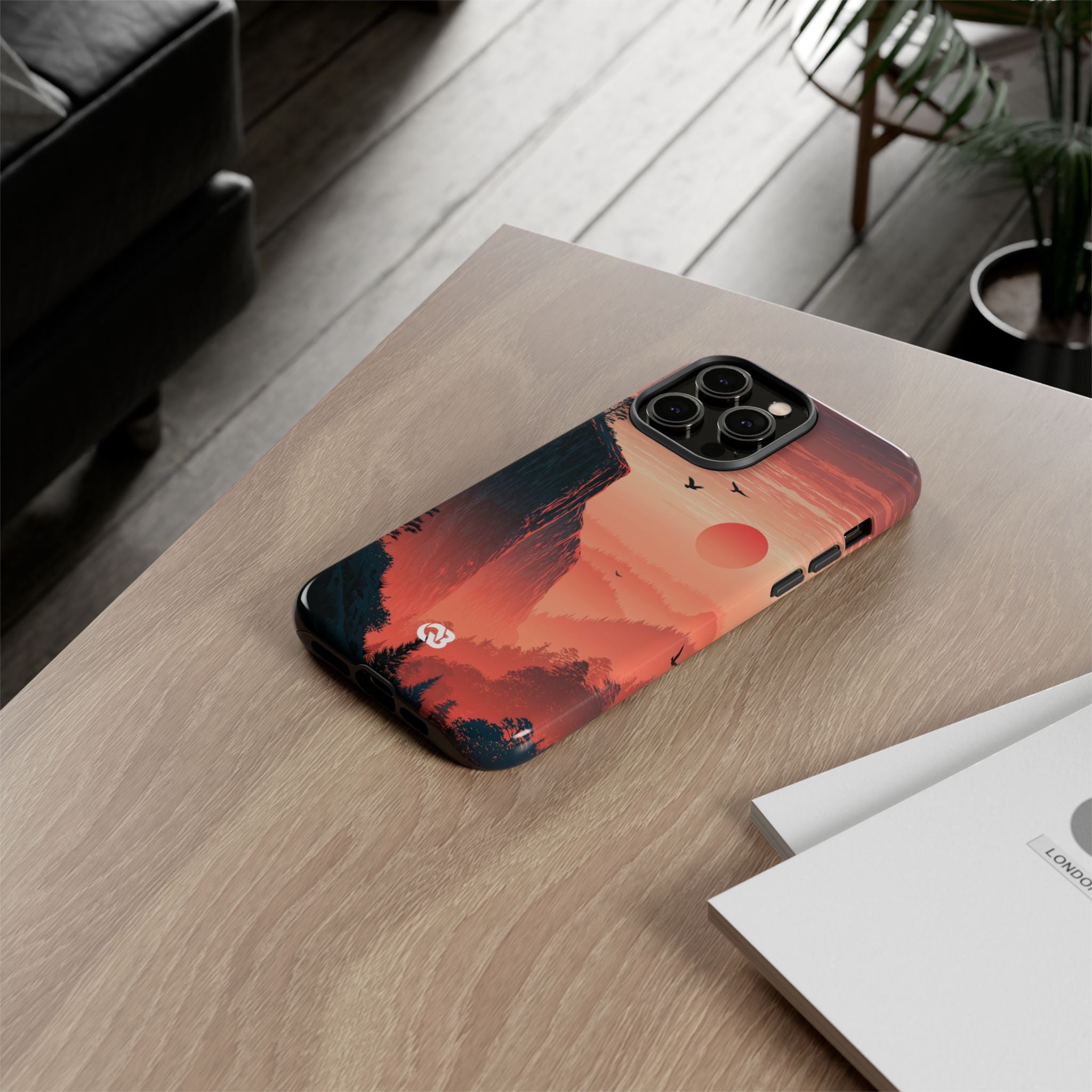 Orange Tough Phone Case for iPhone - Crimson Ridge Flight