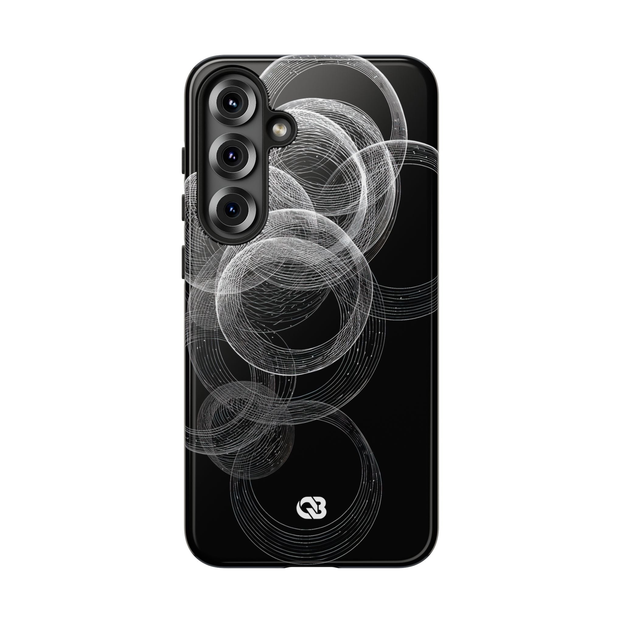 Black Tough Phone Case for Samsung - Kinetic Wireframe Orbit