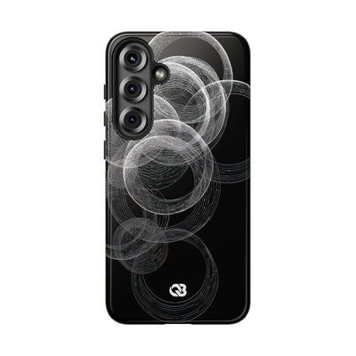 Black Tough Phone Case for Samsung - Kinetic Wireframe Orbit