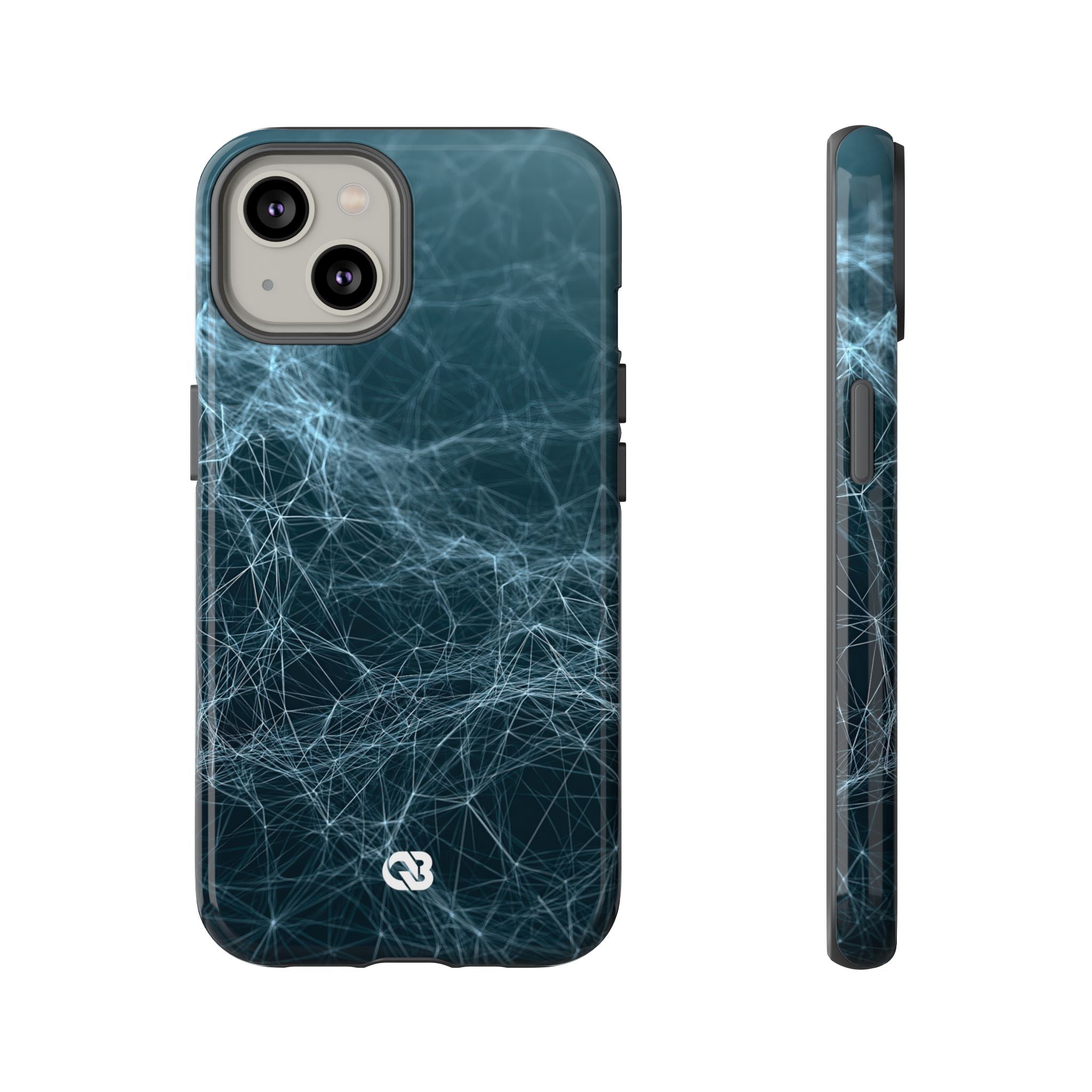 Teal Tough Phone Case for iPhone - Arctic Neural Mesh