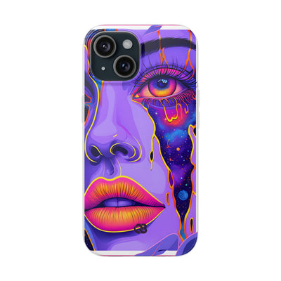 Violet Cosmic Gaze · Soft Custodia per iPhone